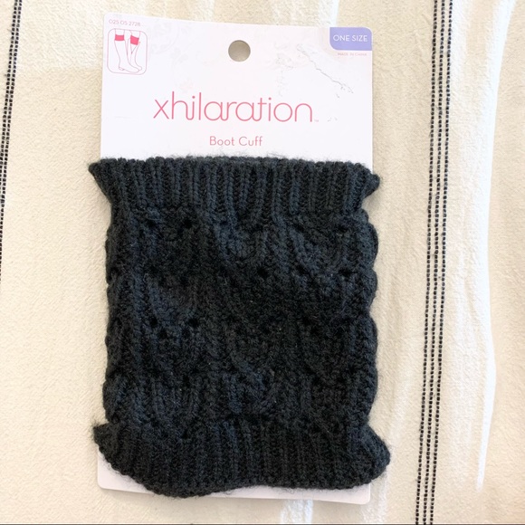 NWT Xhilaration Black Sweater Knit Boot Cuffs - Picture 2 of 4